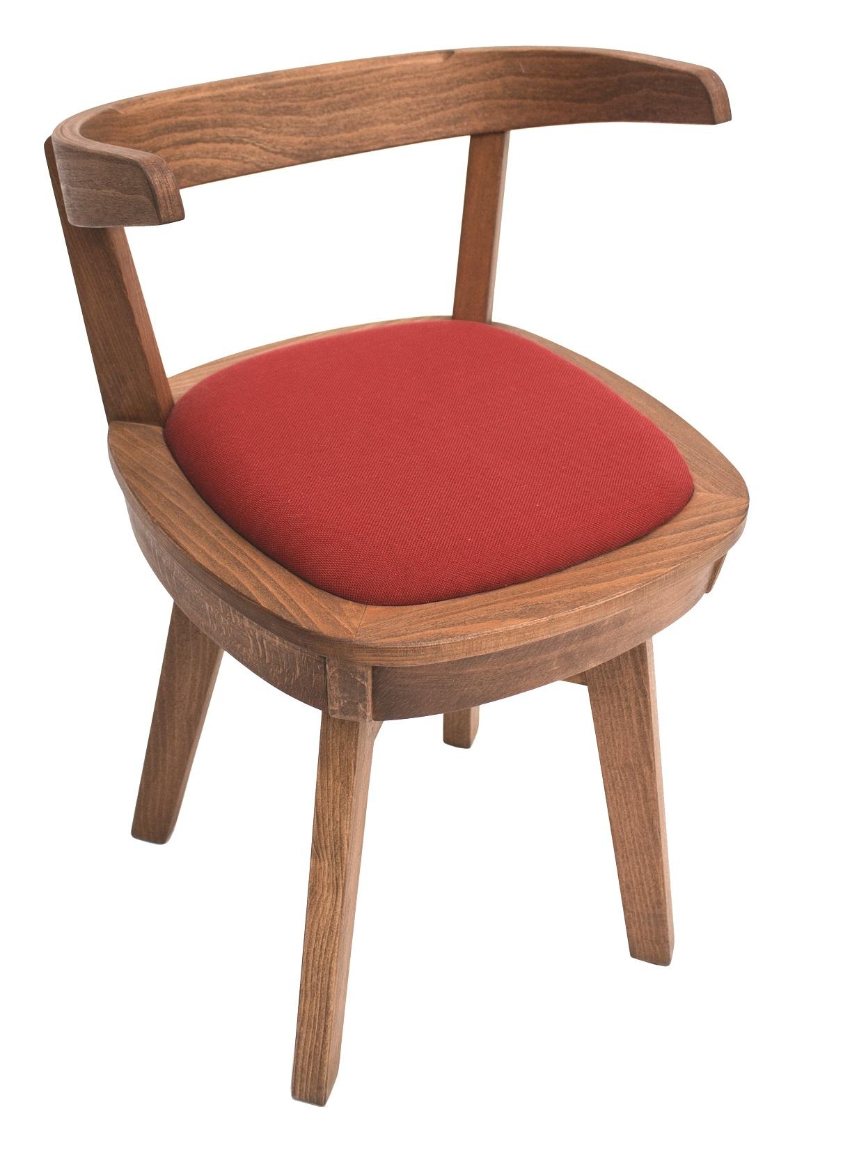 صندلی با نشیمن گردان چوبی